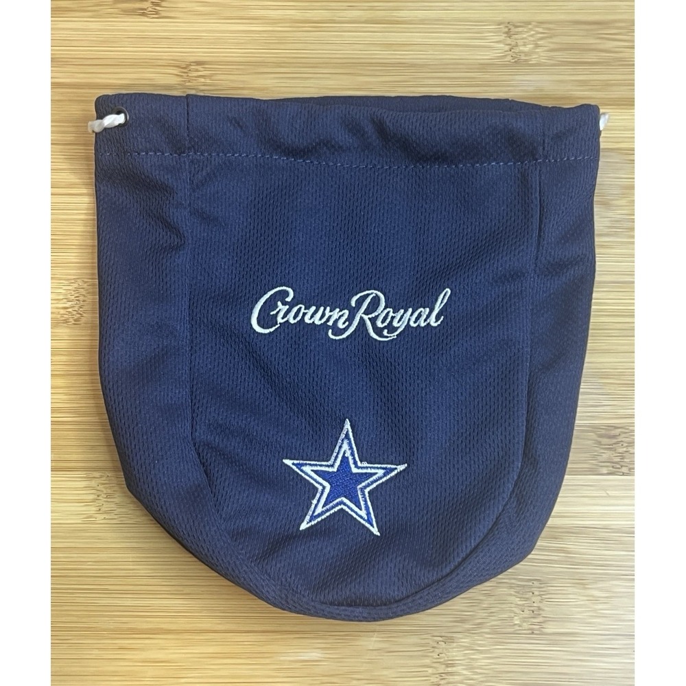 Crown Royal Dallas Cowboys Navy Blue Mesh Drawstring Bag NFL Football Pouch Logo